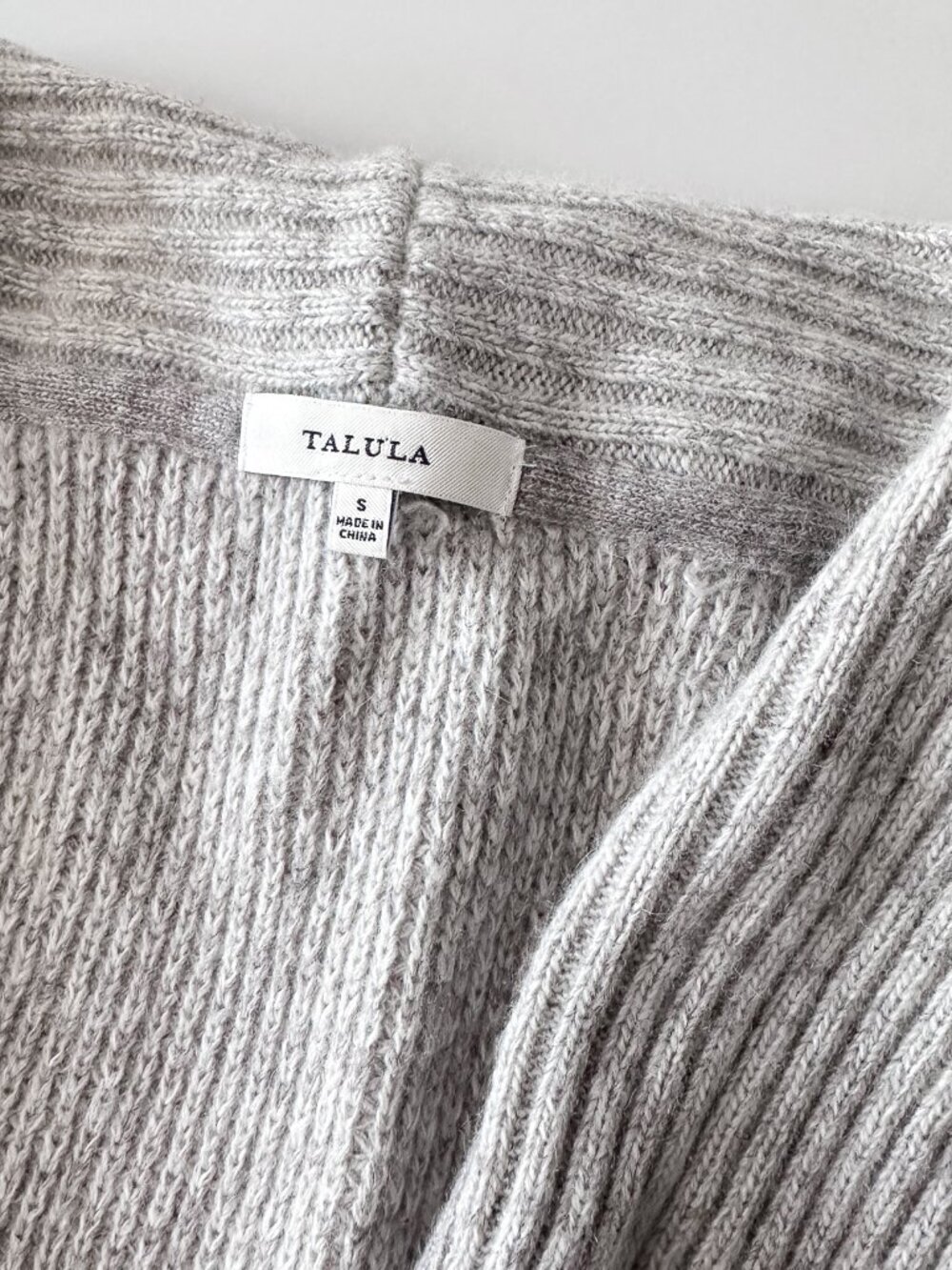 TALULA Light Grey Angora, Wool & Cashmere Blend Shawl Collar Open Front Cardigan - Picture 4 of 5